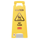 Caution Wet Floor Floor Sign, Plastic, 11 X 12 X 25, Bright Yellow, 6-carton