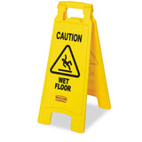 Caution Wet Floor Floor Sign, Plastic, 11 X 12 X 25, Bright Yellow, 6-carton