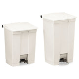 Step-on Receptacle With Wheels, Rectangular, Polyethylene, 23 Gal, Beige