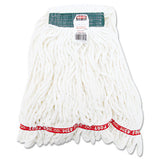 Web Foot Shrinkless Looped-end Wet Mop Head, Cotton-synthetic, Medium, White