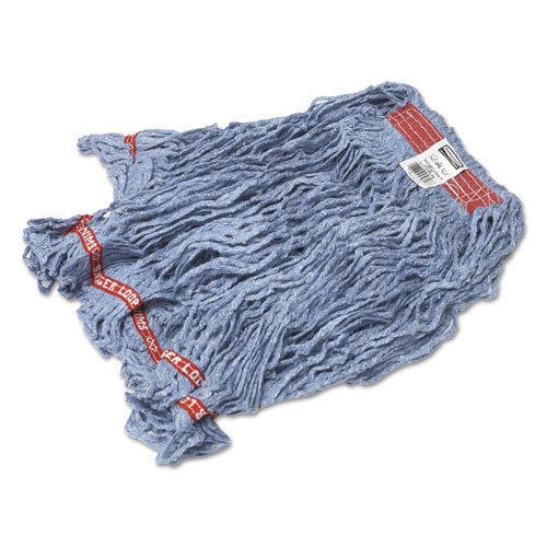 Swinger Loop Wet Mop Heads, Cotton-synthetic, Blue, Large, 6-carton