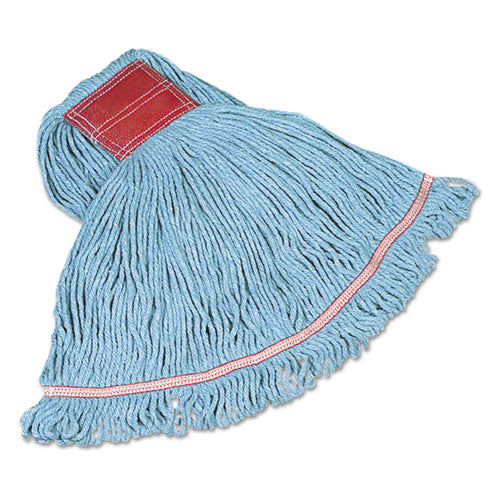 Swinger Loop Wet Mop Heads, Cotton-synthetic, Blue, Large