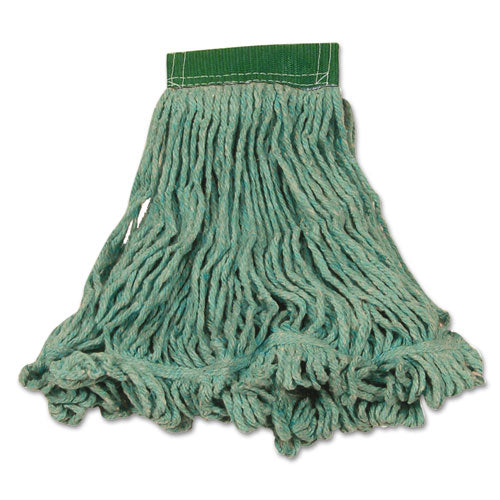 Super Stitch Blend Mop Heads, Cotton-synthetic, Green, Medium, 6-carton