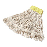 Super Stitch Blend Mop Heads, Cotton-synthetic, White, Medium, 6-carton