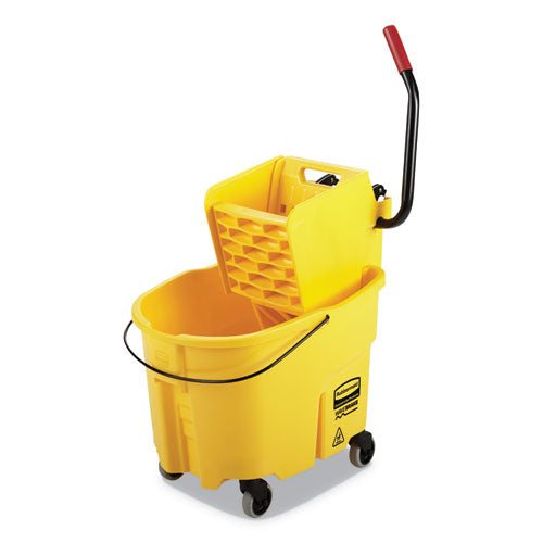 Wavebrake 2.0 Bucket-wringer Combos, Side-press, 35 Qt, Plastic, Yellow