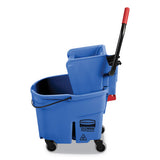 Wavebrake 2.0 Bucket-wringer Combos, Side-press, 35 Qt, Plastic, Blue