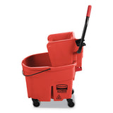 Wavebrake 2.0 Bucket-wringer Combos, Side-press, 35 Qt, Plastic, Red