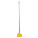 Invader Fiberglass Side-gate Wet-mop Handle, 60", Red-yellow