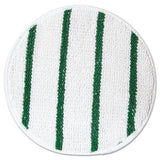Low Profile Scrub-strip Carpet Bonnet, 17" Diameter, White-green