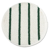 Low Profile Scrub-strip Carpet Bonnet, 19" Diameter, White-green