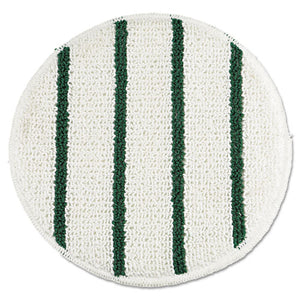Low Profile Scrub-strip Carpet Bonnet, 19" Diameter, White-green, 5-carton