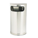 European And Metallic Series Receptacle, Half-round, 9 Gal, Satin Stainless