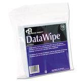 Datawipe Office Equipment Cleaner, Cloth, 6 X 6, White, 75-pack