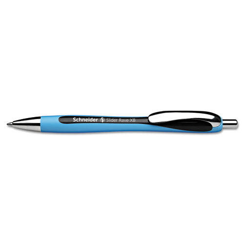 Schneider Rave Xb Retractable Ballpoint Pen, 1.4mm, Black Ink, Blue-black Barrel