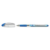 Schneider Slider Stick Ballpoint Pen, 0.8mm, Blue Ink, Blue-silver Barrel, 10-box