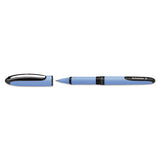 Schneider One Hybrid Stick Roller Ball Pen, 0.5mm, Black Ink, Blue Barrel, 10-box