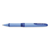 Schneider One Hybrid Stick Roller Ball Pen, 0.5mm, Black Ink, Blue Barrel, 10-box