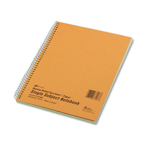 Single-subject Wirebound Notebooks, 1 Subject, Narrow Rule, Brown Cover, 10 X 8, 80 Sheets