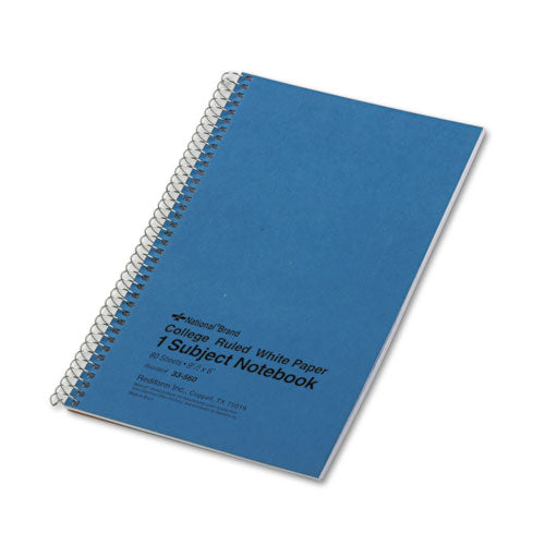 Single-subject Wirebound Notebooks, 1 Subject, Medium-college Rule, Blue Cover, 9.5 X 6, 80 Sheets