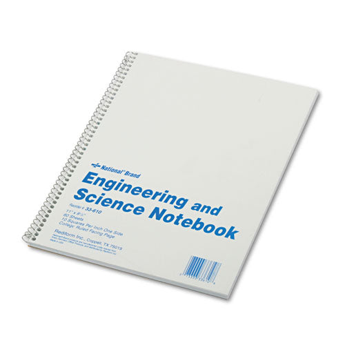 Engineering And Science Notebook, 10 Sq-in Quadrille Rule, 11 X 8.5, White, 60 Sheets