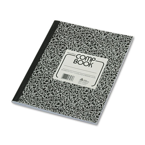 Composition Notebook, Medium-college Rule, Black Marble Cover, 10 X 7.88, 80 Sheets