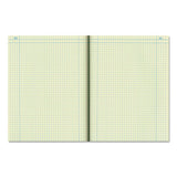 Computation Notebook, 4 Sq-in Quadrille Rule, 11.75 X 9.25, Green Tint, 75 Sheets