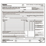 Bill Of Lading, Short Form, 7 X 8 1-2, Three-part, 50 Loose Form Sets-pack