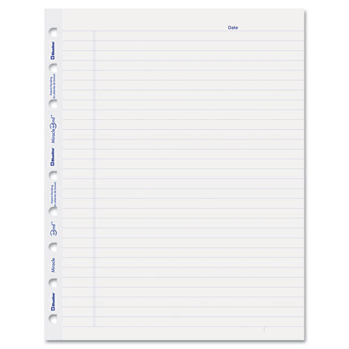 Miraclebind Ruled Paper Refill Sheets, 9-1-4 X 7-1-4, White, 50 Sheets-pack