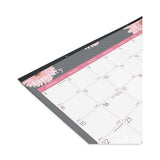 Monthly Desk Pad Calendar, 22 X 17, Pink-white Sheets, Clear Binding, Clear Corners, 12-month (jan To Dec): 2023