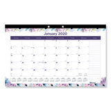 Passion Monthly Deskpad Calendar, Chipboard Back, Floral Design, 22 X 17, 2021