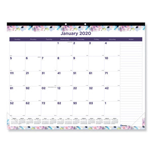 Passion Monthly Deskpad Calendar, Chipboard Back, Floral Design, 22 X 17, 2021