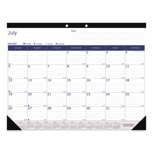 Academic Desk Pad Calendar, 22 X 17, White-blue-gray, 2020-2021