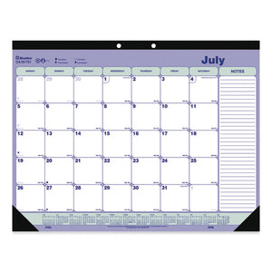 Academic Desk Pad Calendar, 21.25 X 16, White-blue-green, 2020-2021