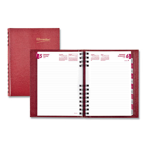Coilpro Daily Planner, Ruled 1 Day-page, 8.25 X 5.75, Red, 2021