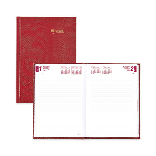 Daily-monthly Planner, 8.25 X 5.75, Red Cover, 12-month (jan To Dec): 2023