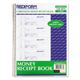 Spiralbound Unnumbered Money Receipt Book, 7 X 2 3-4, Three-part, 120 Sets-book
