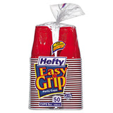 Easy Grip Disposable Plastic Party Cups, 9 Oz, Red, 50-pack