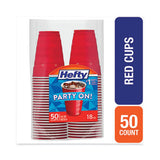 Easy Grip Disposable Plastic Party Cups, 18 Oz, Red, 50-pack, 8 Packs-carton