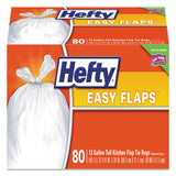 Easy Flaps Trash Bags, 30 Gal, 0.85 Mil, 30" X 33", Black, 240-carton