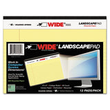 Wide Landscape Format Writing Pad, Medium-college Rule, 11 X 9.5, White, 40 Sheets