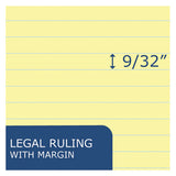 Recycled Legal Pad, Wide-legal Rule, 8.5 X 11, Canary, 40 Sheets, Dozen