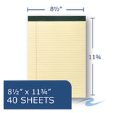 Recycled Legal Pad, Wide-legal Rule, 8.5 X 11, Canary, 40 Sheets, Dozen