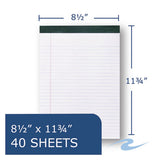 Recycled Legal Pad, Wide-legal Rule, 8.5 X 11, White, 40 Sheets, Dozen