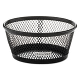 Jumbo Nestable Paper Clip Dish, Wire Mesh, 4 3-8" Diameter X 2" , Black