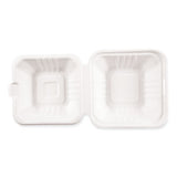 Bagasse Pfas-free Food Containers. 1-compartment, 6 X 6 X 3.19, White, Bamboo/sugarcane, 500/carton