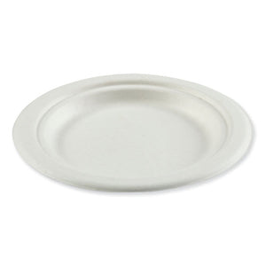 Bagasse Pfas-free Dinnerware, Plate, 6", White, 1,000/carton