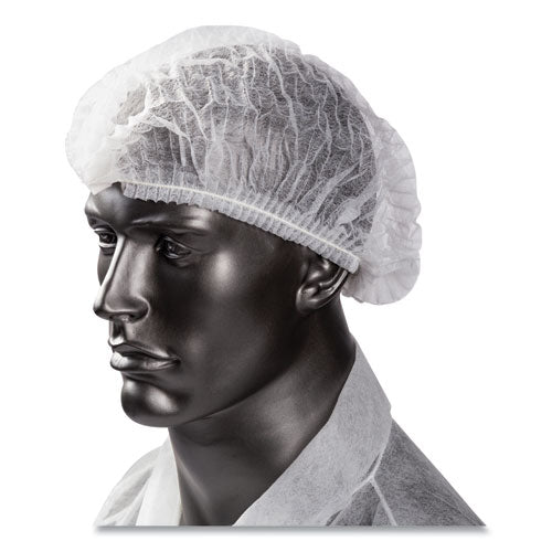 Latex-free Operating Room Cap, Pleated, Polypropylene, White, 21