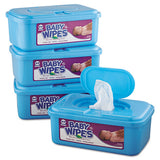 Baby Wipes Tub, White, 80-tub, 12-carton