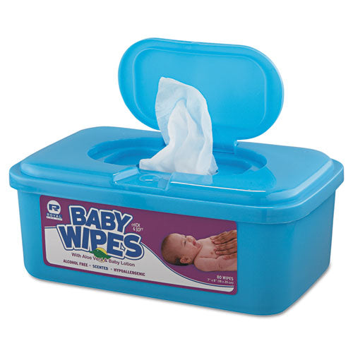 Baby Wipes Tub, White, 80-tub, 12-carton