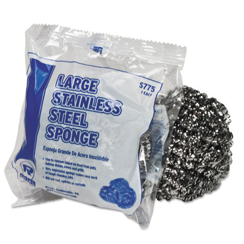 Large Stainless Steel Sponge, Polybagged, 1.75 Oz, 12-pk, 6 Pk-ct